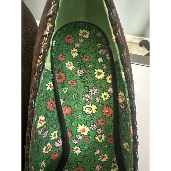 Vintage Rampage Brown Suede Peep Toe Wedge Shoes Size 9 Heels Sandals - Picture 7 of 13